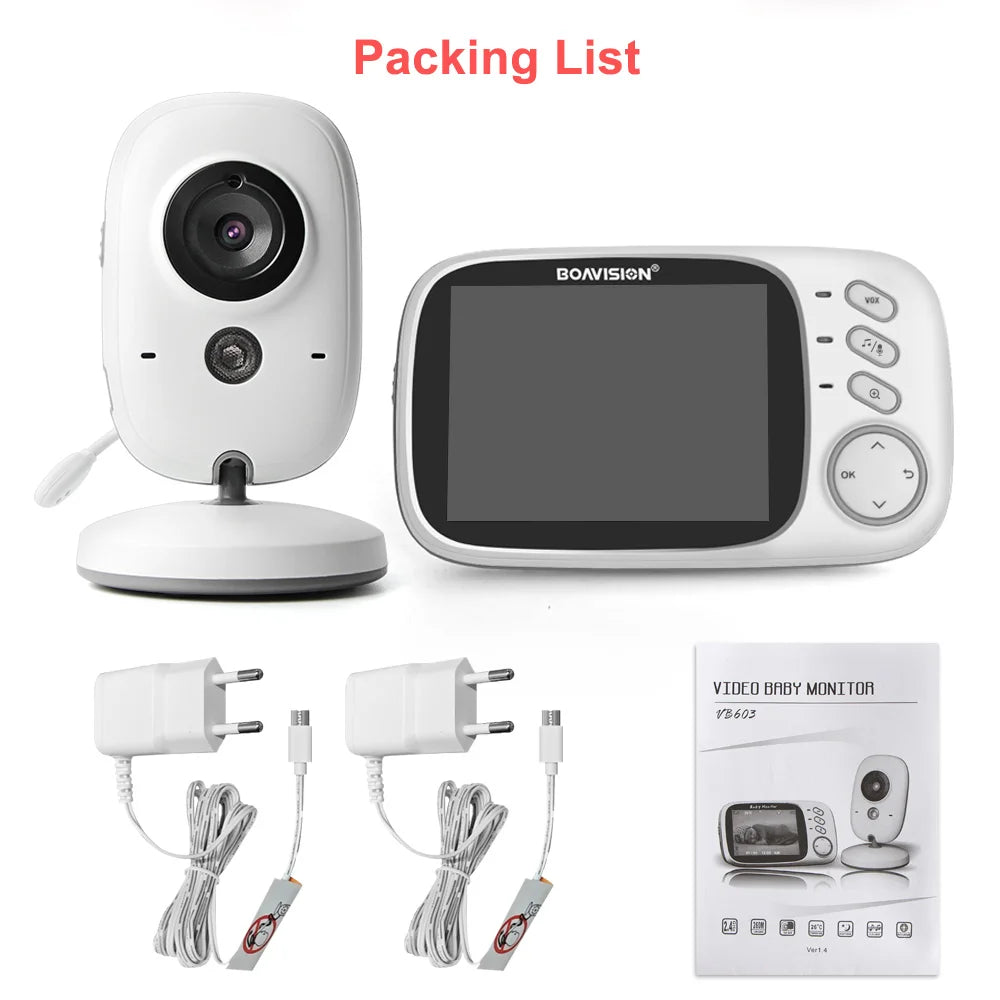 VB603 Video Baby Monitor 2.4G Wireless with 3.2 Inches LCD 2 Way Audio Talk Night Vision Surveillance Security Camera Babysitter