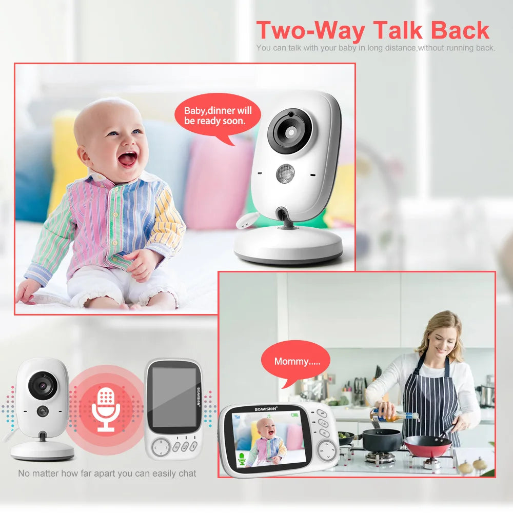 VB603 Video Baby Monitor 2.4G Wireless with 3.2 Inches LCD 2 Way Audio Talk Night Vision Surveillance Security Camera Babysitter